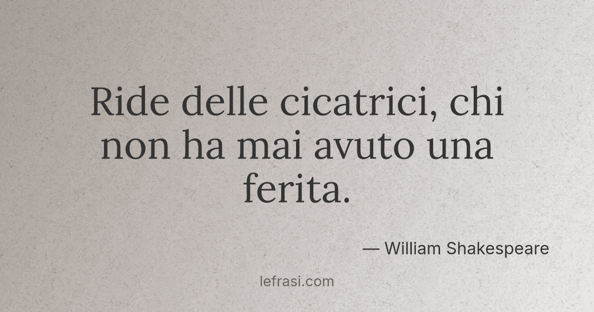 Ride delle cicatrici chi non ha mai avuto una ferita