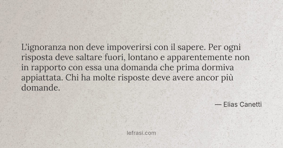 si può dire per ignoranza