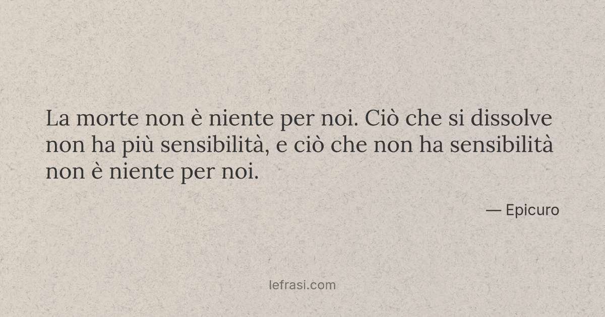 dopo la morte non c'è niente