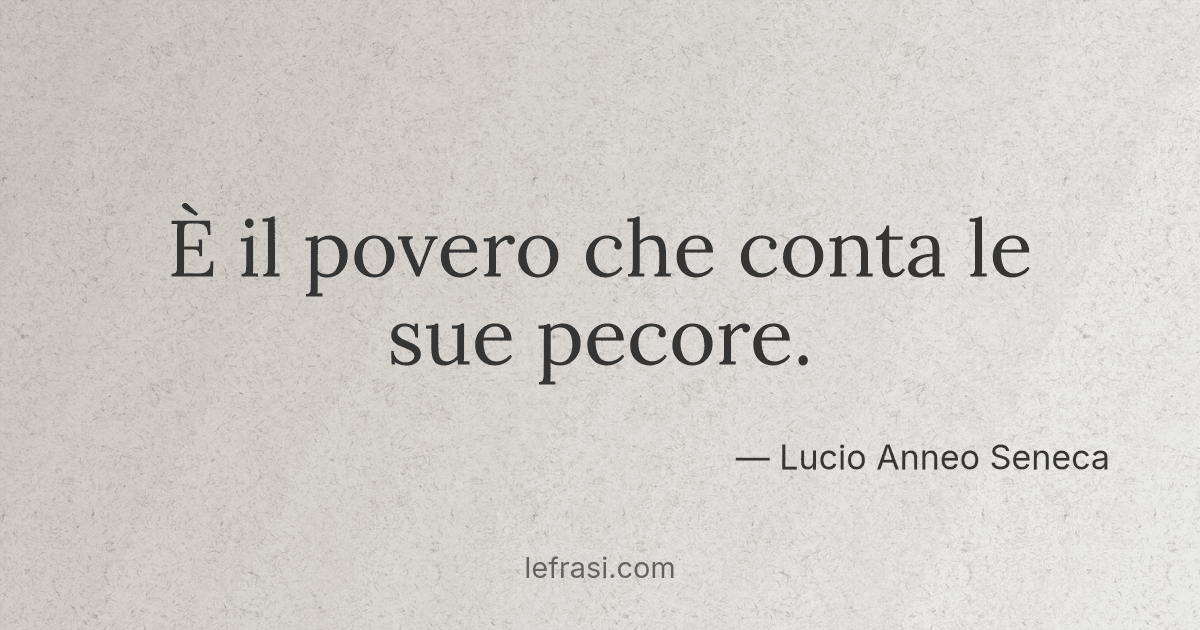 È il povero che conta le sue pecore