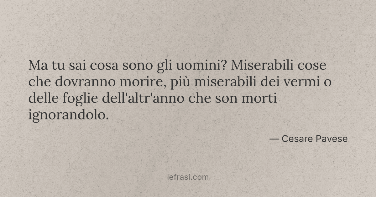 Ma Tu Sai Cosa Sono Gli Uomini Miserabili Cose Che Dovra