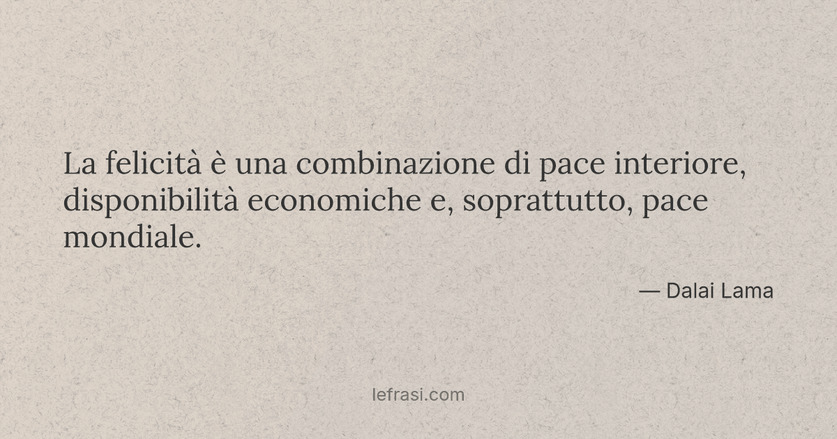 La Felicita E Una Combinazione Di Pace Interiore Dispo