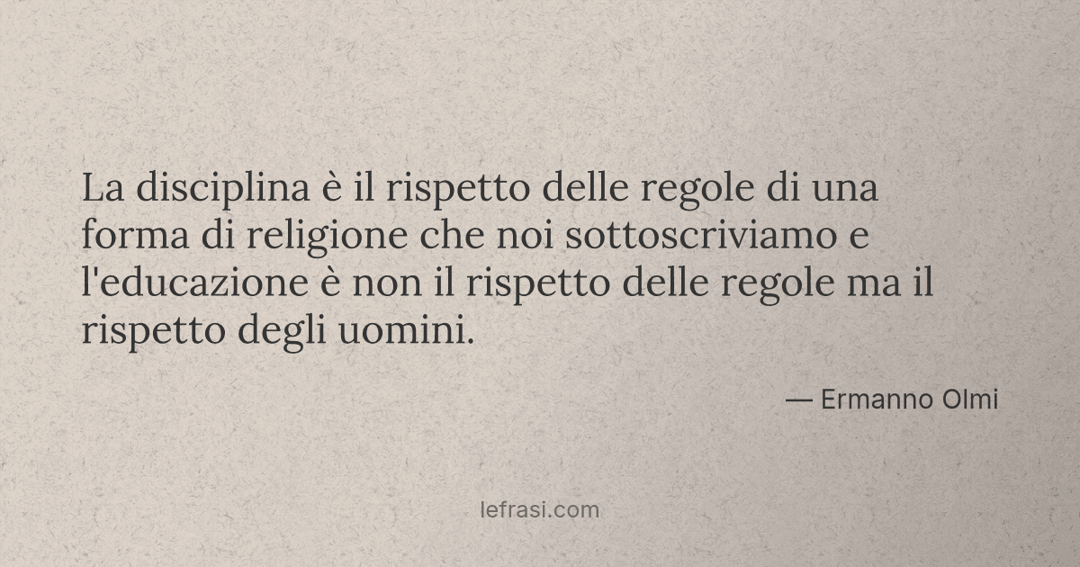 La Disciplina E Il Rispetto Delle Regole Di Una Forma Di