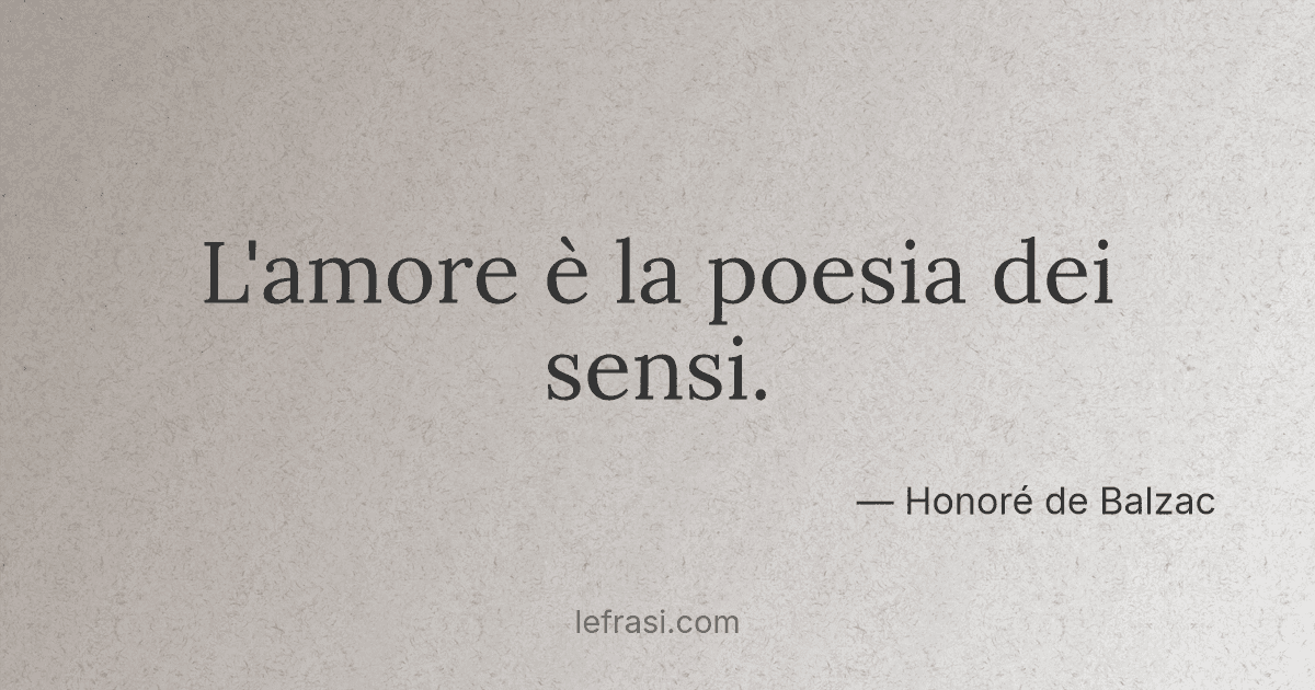 L Amore E La Poesia Dei Sensi