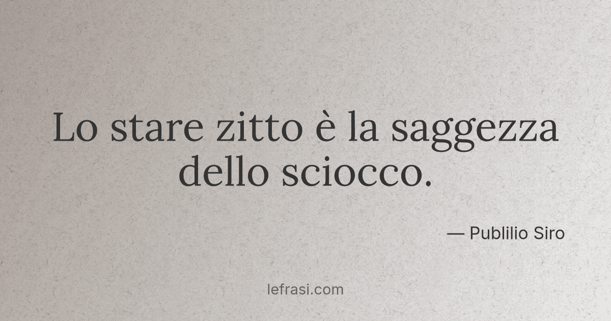 Chi Ha Le Risposte Preferisce Stare Zitto